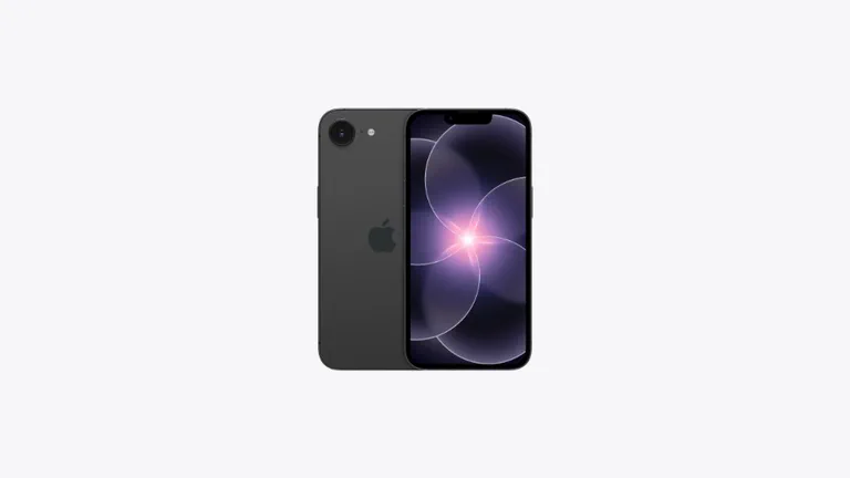 Apple iPhone 17e de frente y de espaldas en color negro.