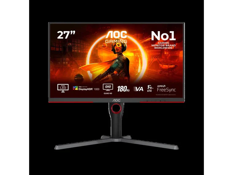 AOC Q27G3XMN 27-inch QHD Mini LED gaming monitor.