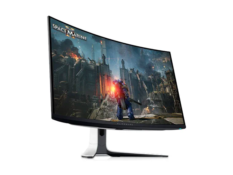 Alienware AW3225QF curved 32-inch 4K QD-OLED gaming monitor.