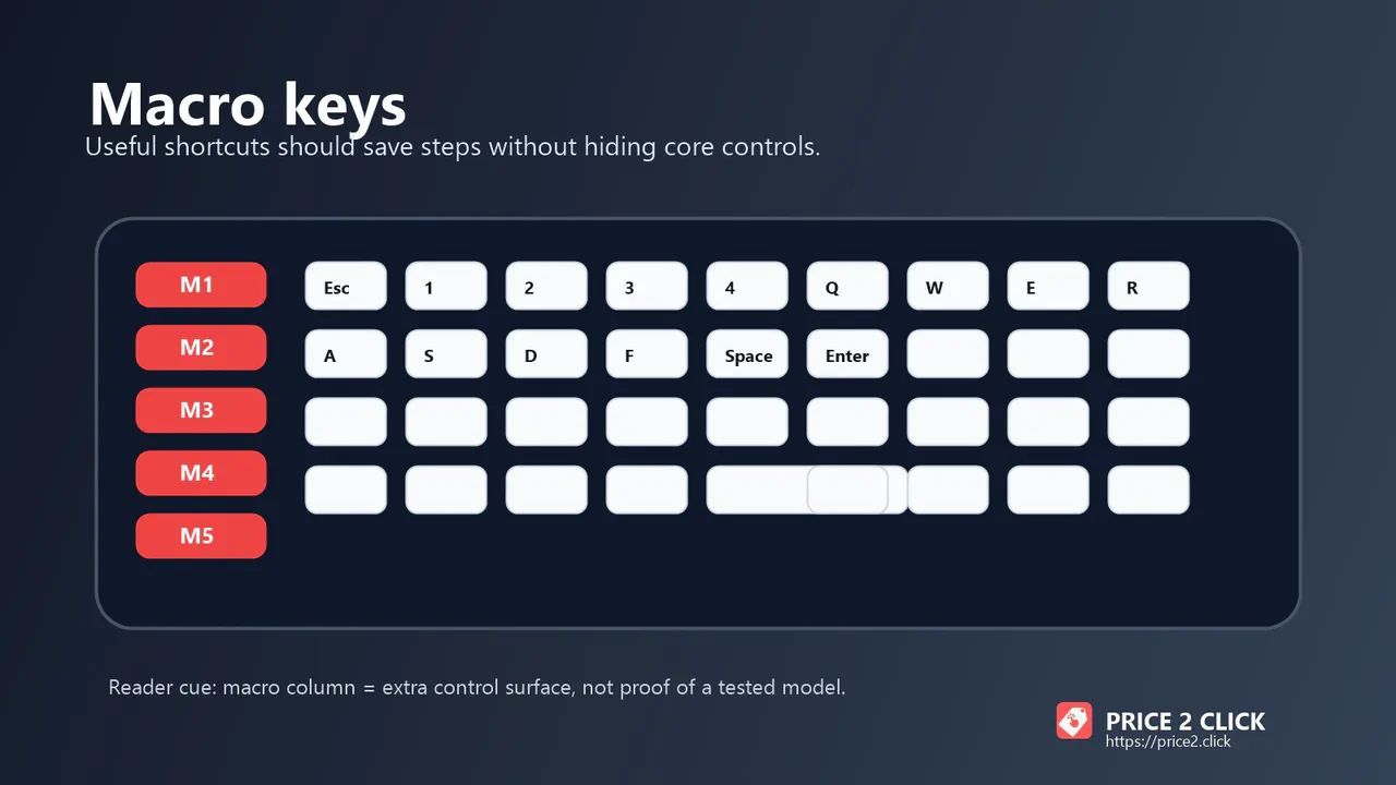 Primer plano de teclado grande con muchas teclas ocupando espacio.