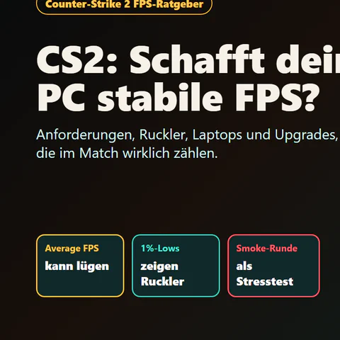 Visuelle Anleitung zum Prüfen von Counter-Strike-2-FPS, CPU, GPU, RAM und Laptop-Flaschenhälsen.