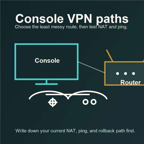 Controle de videogame com escudo VPN sobreposto.