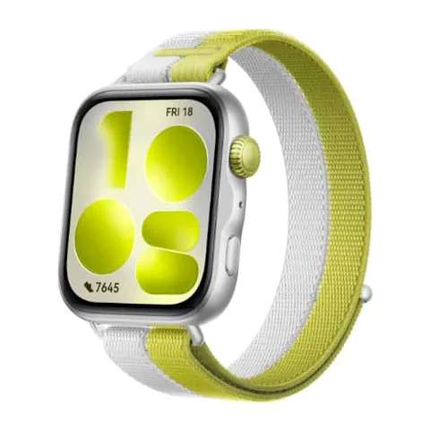 Imagem oficial do Huawei Watch Fit 5 em acabamento claro.