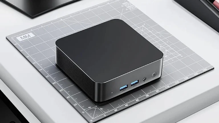 The Samsung T9 portable SSD held in hand, showing its compact size and rugged texture.