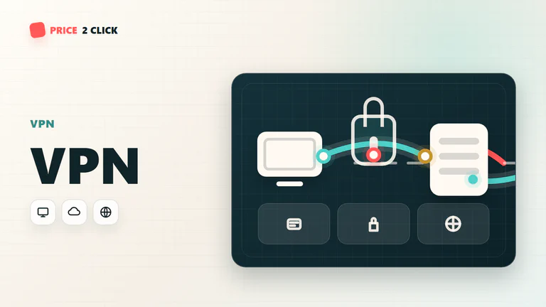 Esquema de la ruta VPN desde un dispositivo a través de un túnel cifrado hasta el servidor VPN y el sitio web.