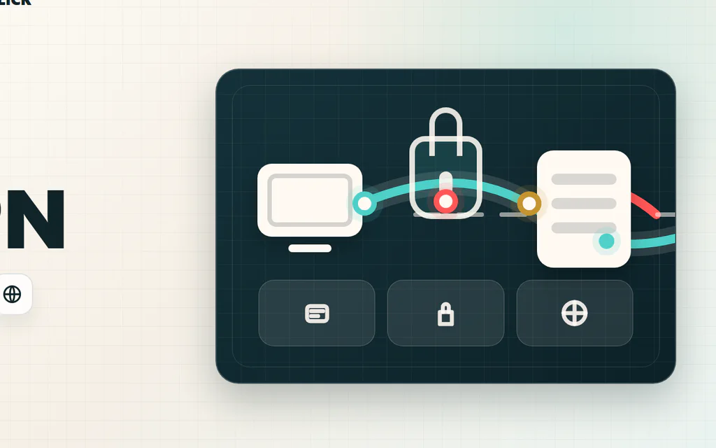 Schematic VPN route from a device through an encrypted tunnel to a VPN server and website.