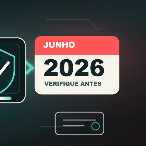 Ilustração editorial de um caminho de boot de PC Windows passando por uma verificação de certificado do Secure Boot antes de um prazo de junho de 2026.