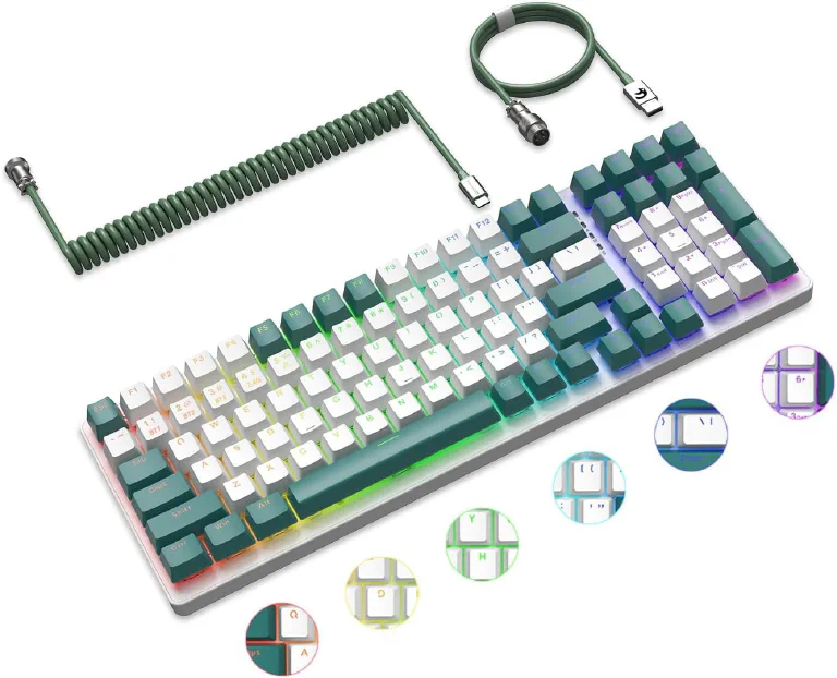 A person unboxing the Ziyoulang K6 keyboard and its accessories.